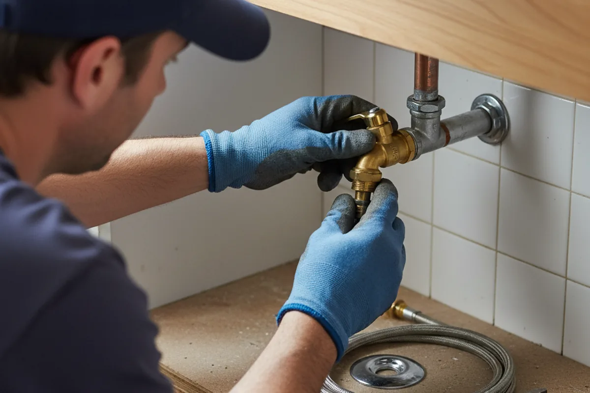 Shutoff valve and fitting work during Emergency Plumbing in Somersville